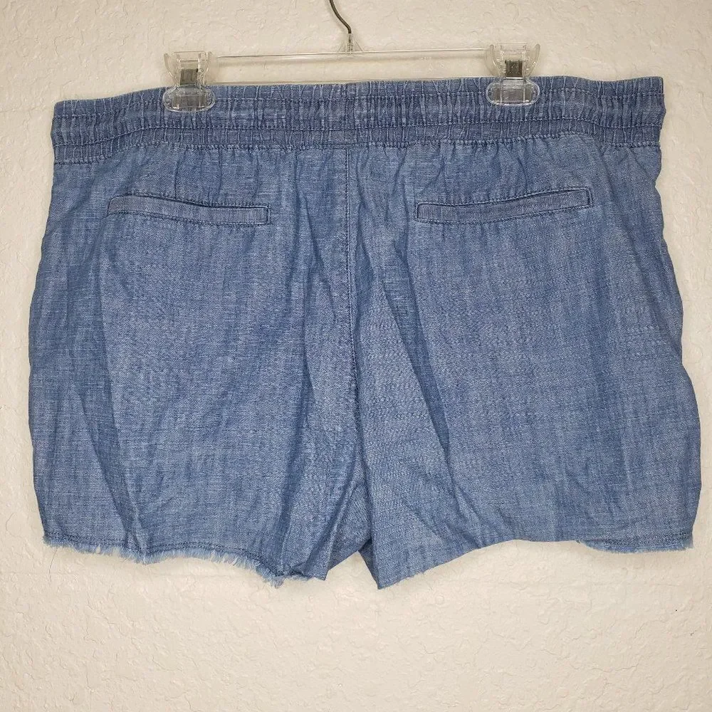Time and Tru Chambray Jean Cutoff Fringe Shorts XL - Picture 11 of 13